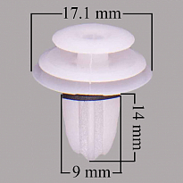 Клипса SKYWAY HONDA/NISSAN/MITSUBISHI/TOYOTA 062 для салона/дверей/багажника (25шт)
